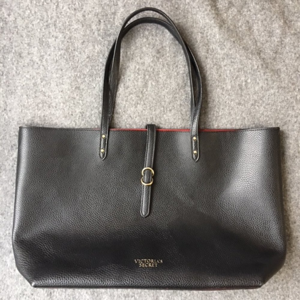 *3/$30* Victoria's Secret Black Leatherette Tote